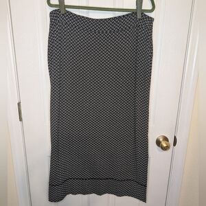 J. Jill Wearever Collection Women's Large Long Skirt Black White Rayon Lycra